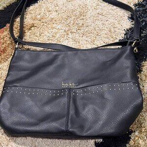 Nicole Miller Black Convertible Shoulder or Hand Bag Strap Options Vegan EUC
